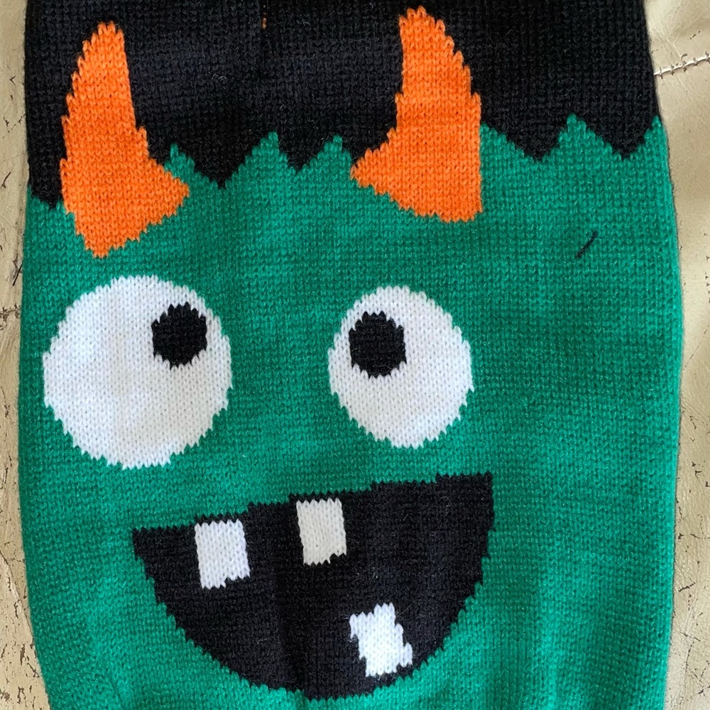 Large dog dress up Halloween sweater! Green monster Frankenstein